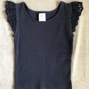 Baby Gap Navy Flutter Sleeve Tank Top